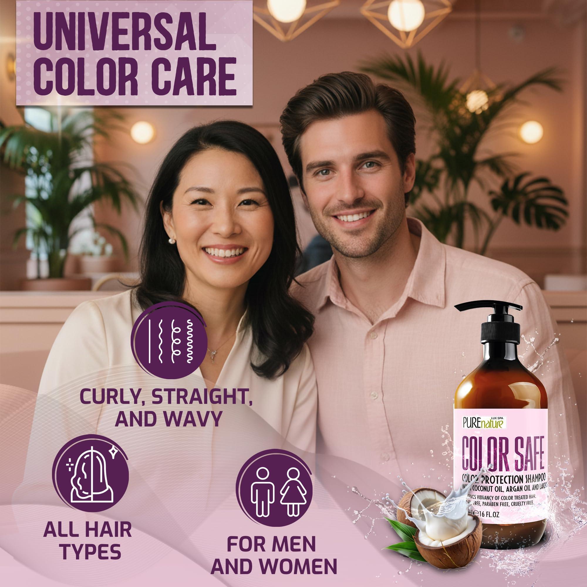 Color Safe Shampoo   Sulfate Free for Color Treated Hair   Moisturizing and Nourishing Care   Paraben Free Color Protecting Formula   Professional Salon Grade Quality for Men and Women   16 Fl Oz