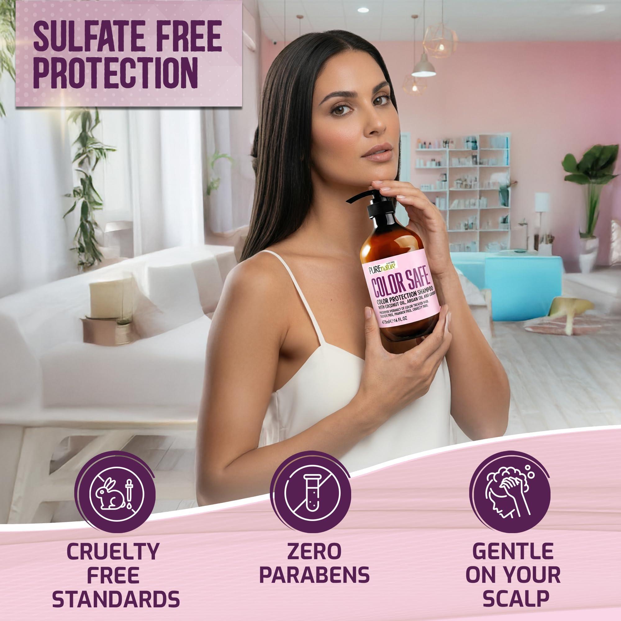 Color Safe Shampoo   Sulfate Free for Color Treated Hair   Moisturizing and Nourishing Care   Paraben Free Color Protecting Formula   Professional Salon Grade Quality for Men and Women   16 Fl Oz