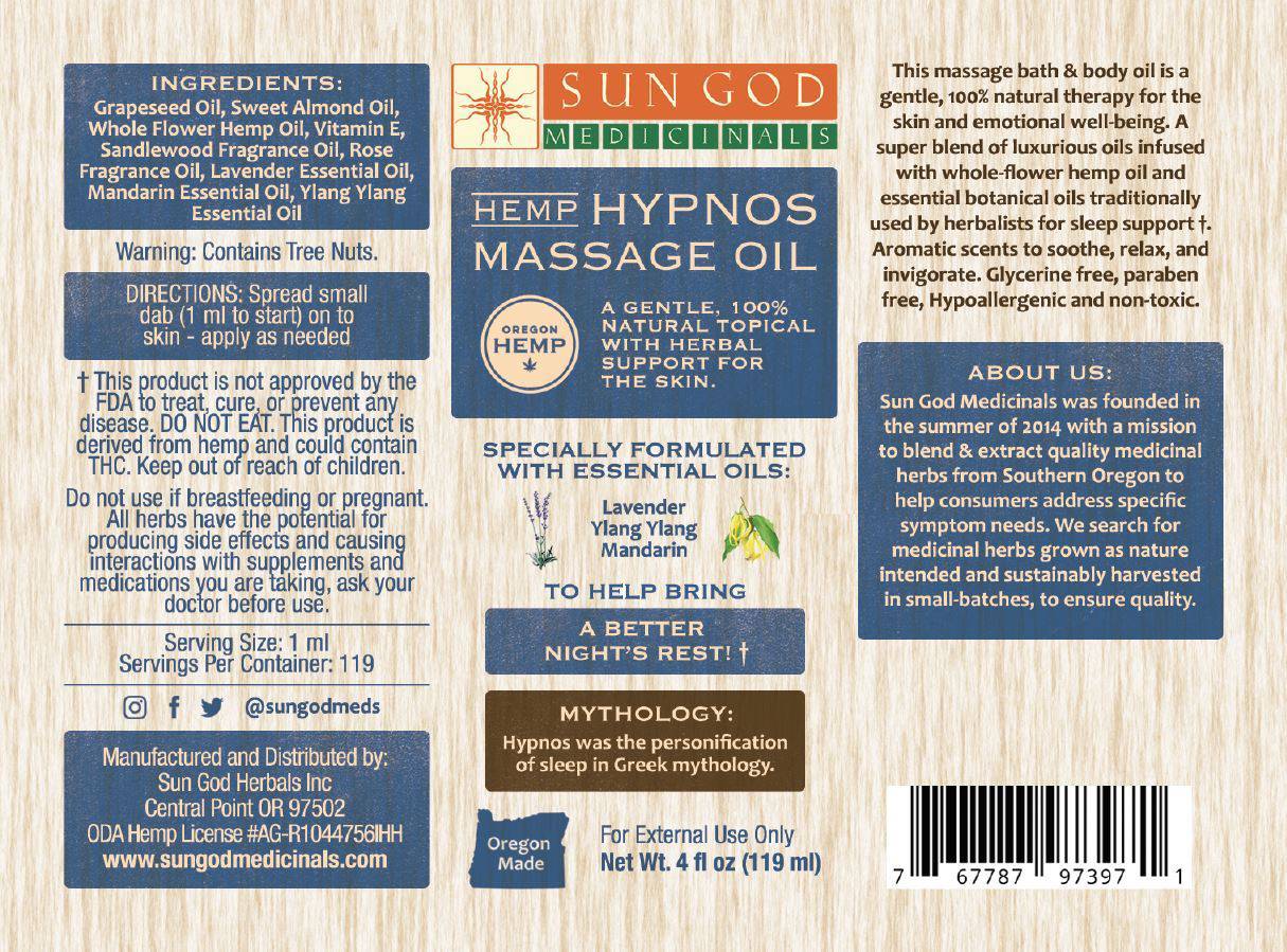 Hypnos Hemp Massage Oil - 4 oz.