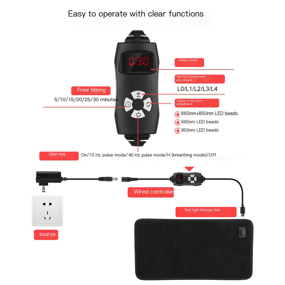 Red light 120 LED Light Therapy Infrared Heating Belt